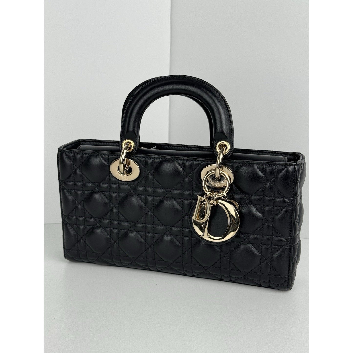 Dior Medium Lady D-Joy Black Quilted Leather Shoulder Bag D-1