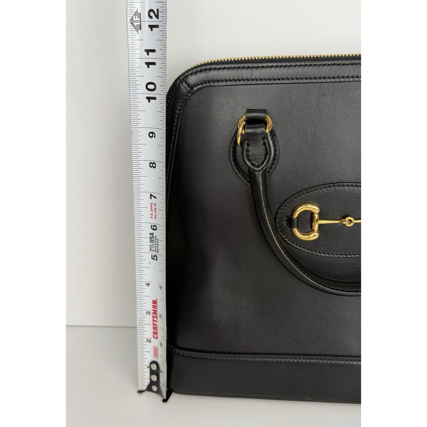 LAYAWAY Gucci Horsebit 1955 Medium Top Handle Bag in Black Smooth Leather C5