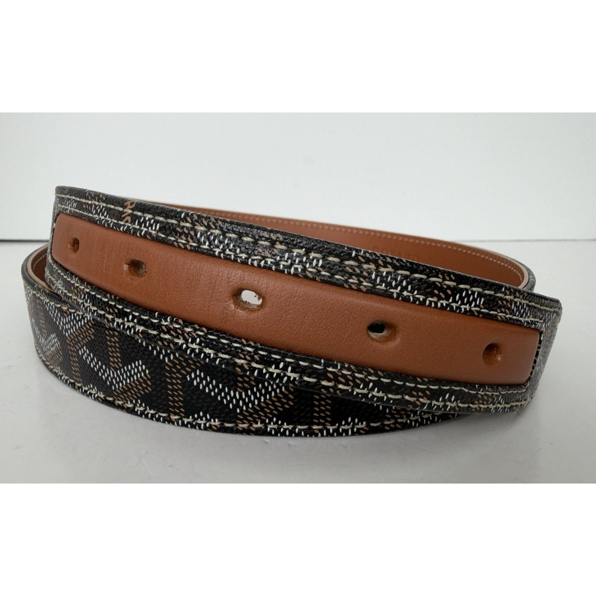 Goyard Goyardine in Goyardin Coated Canvas Patterned Black & Brown Size 75 K2