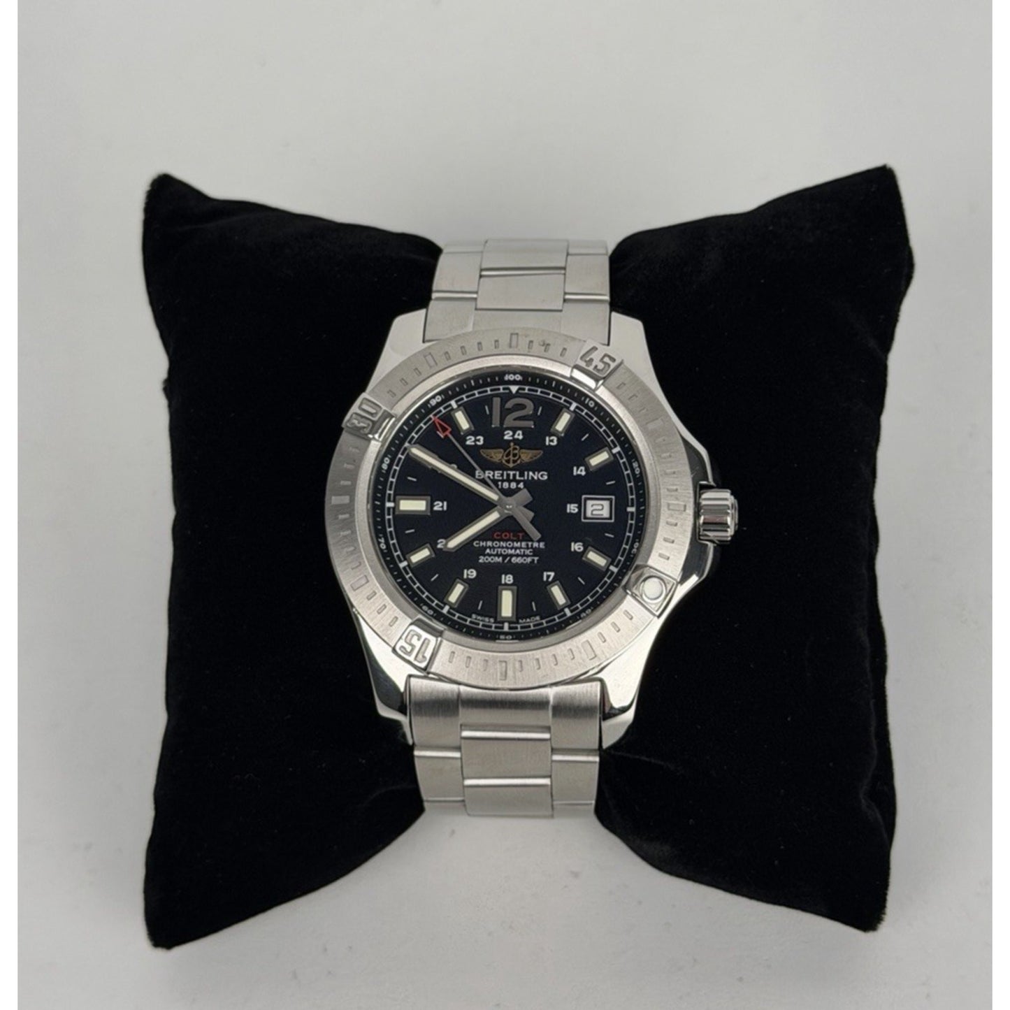 Breitling Colt Automatic 44mm Watch A1738811/BD44 Black Dial And Stainless Steel