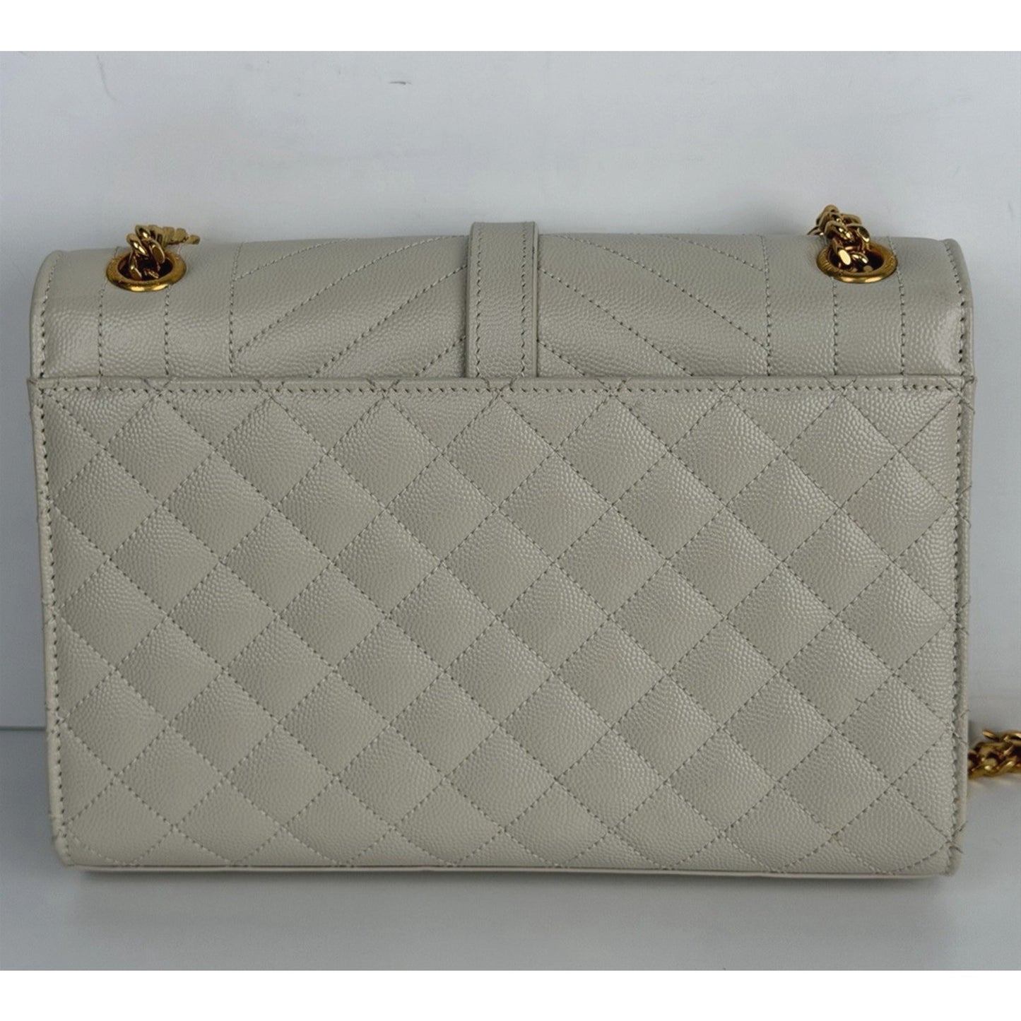 Saint Laurent Matelasse Grain De Poudre Envelope Bag Medium Chevron Quilting E2