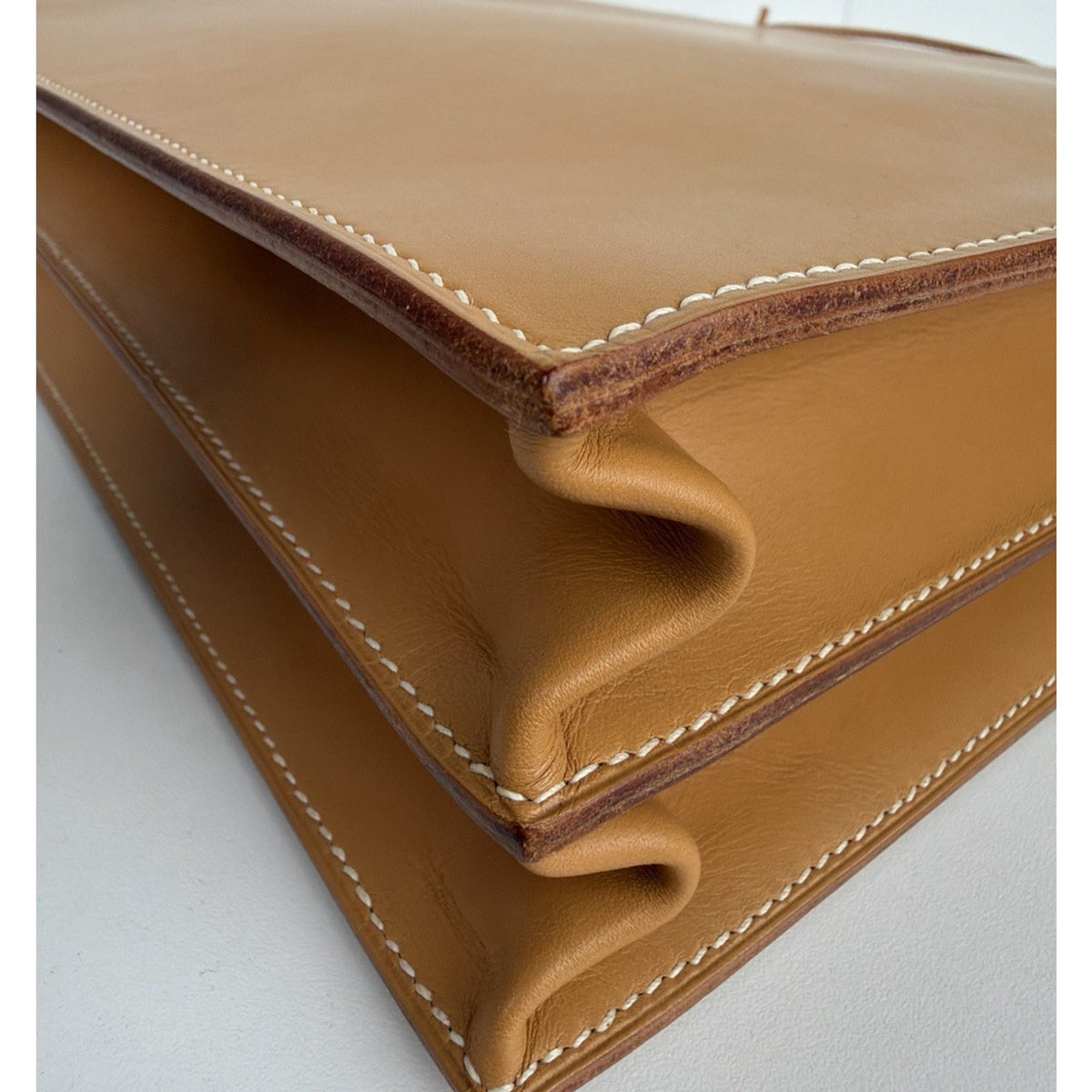 Hermes Sac a Depeches 41 Briefcase Bag in Gold Leather C-4