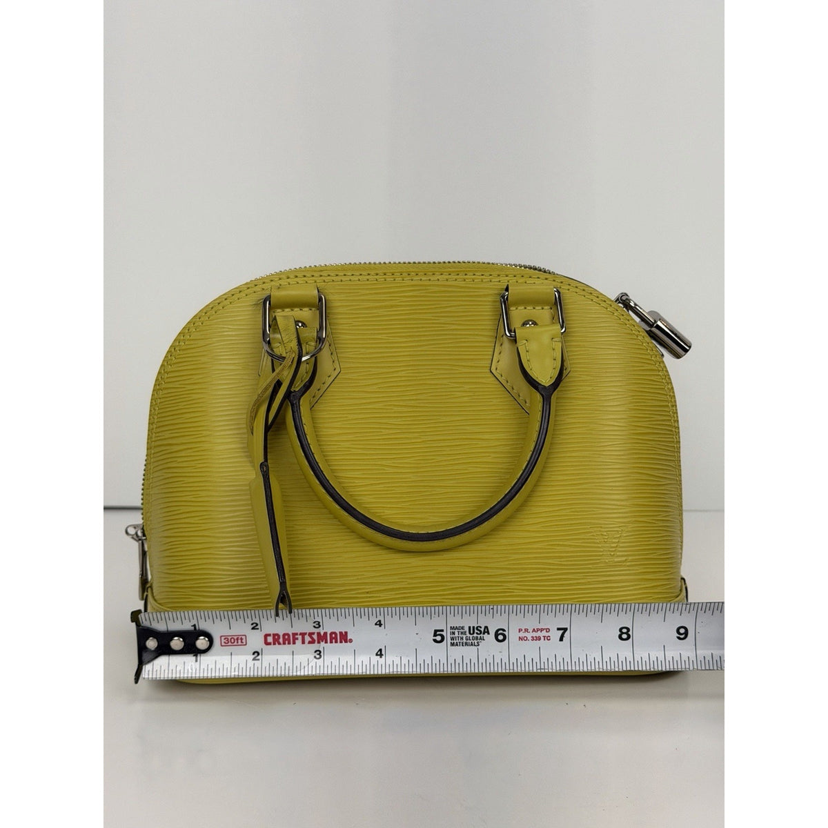 Louis Vuitton Alma BB Handbag in Yellow Epi Leather Silver-T Hardware 2014 S21
