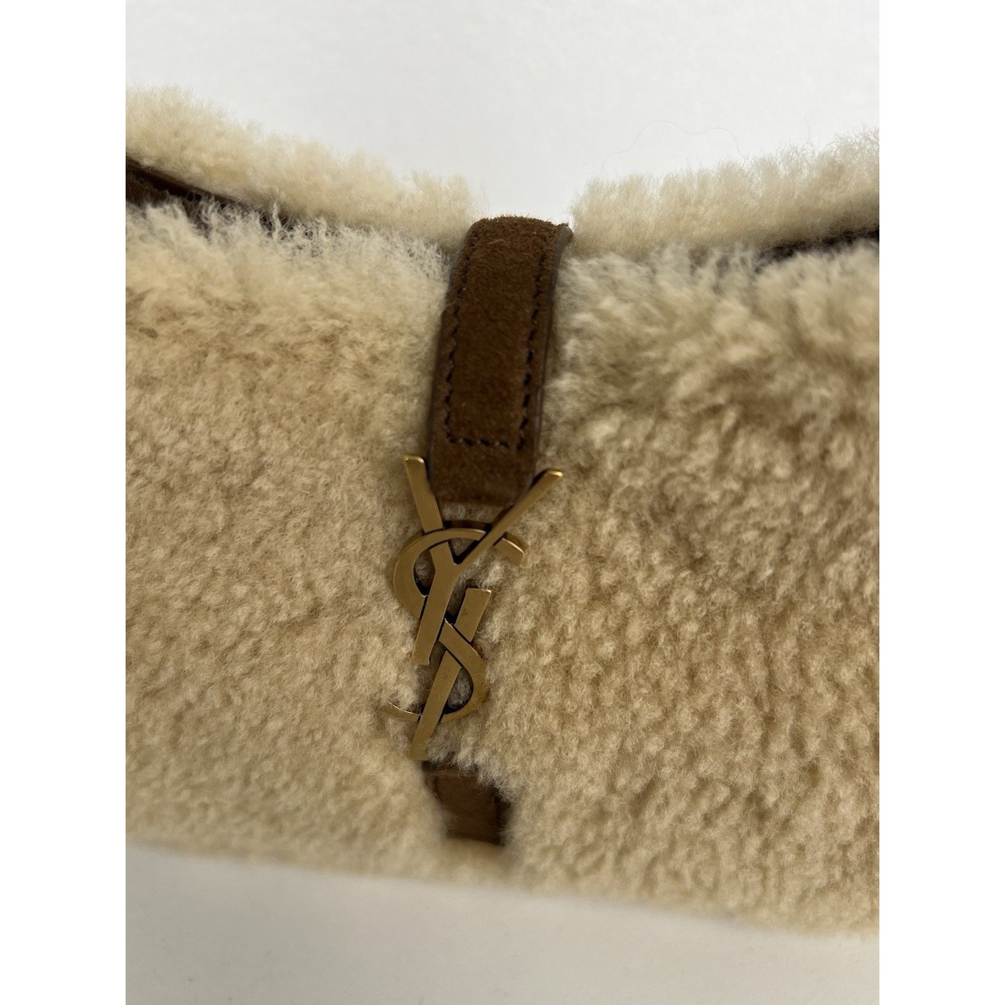 Saint Laurent Le 5 A 7 Mini Shearling & Leather Hobo Women’s Bag C-5