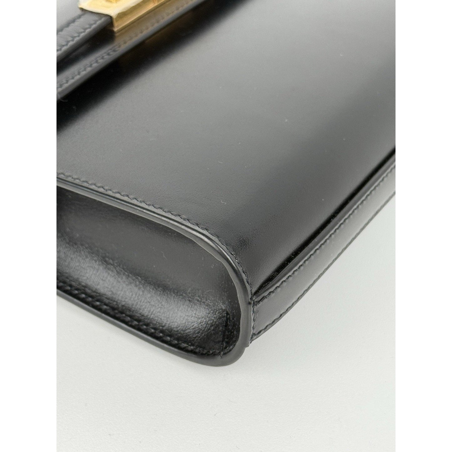 Saint Laurent Baby Manhattan Black Leather Women's Shoulder Bag