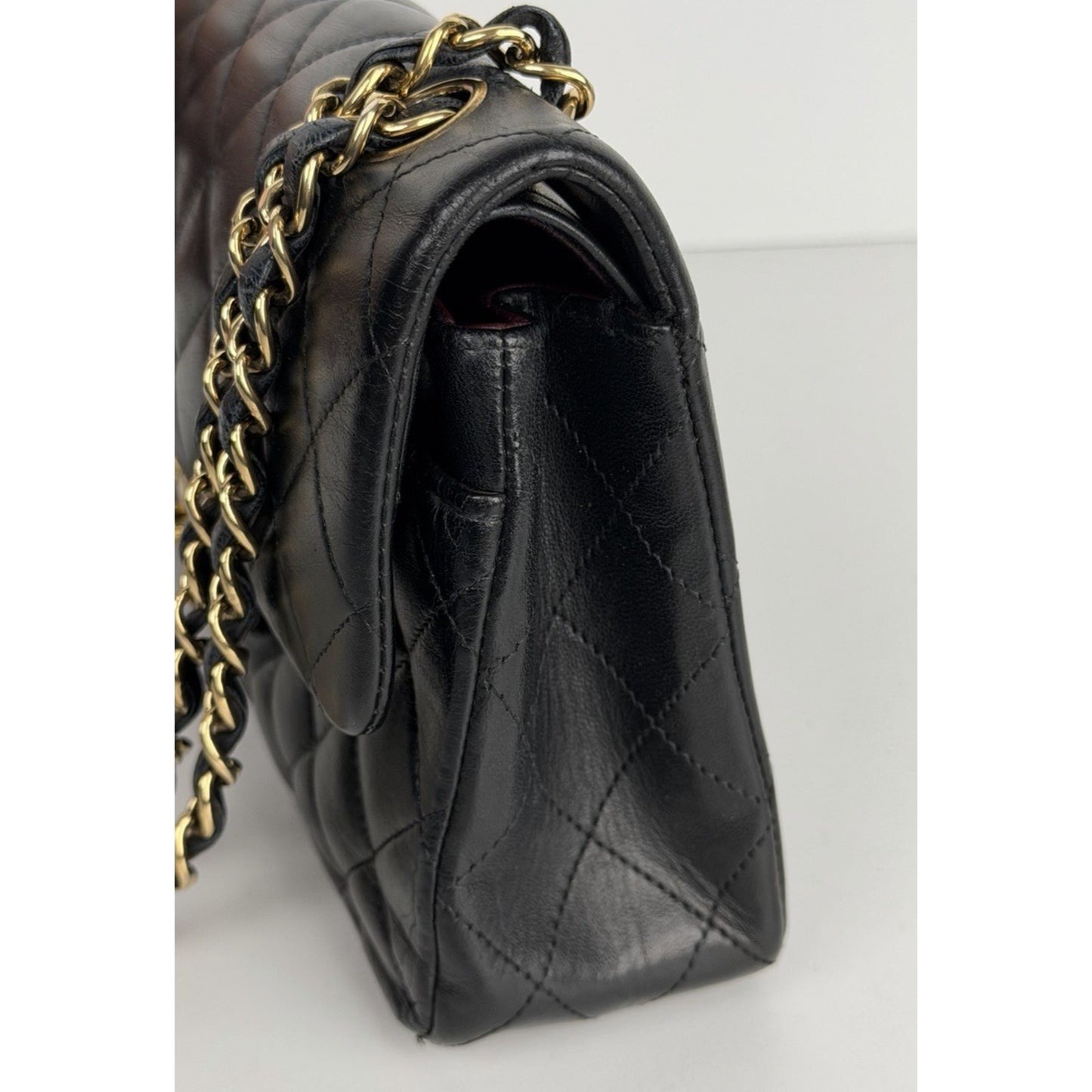 CHANEL Shoulder Bag Double Flap Small Black Quilted Leather 2009-2010 U2
