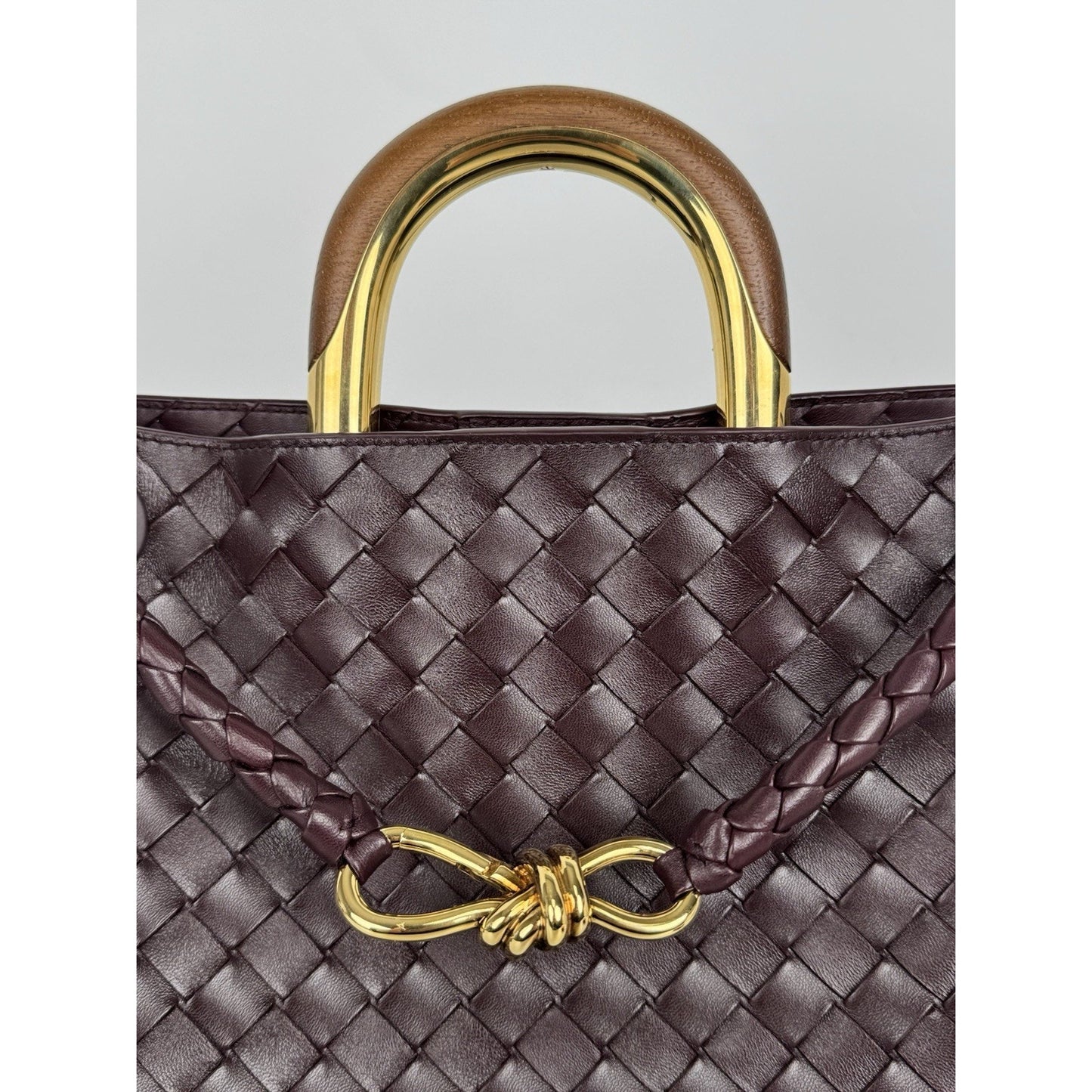 Bottega Veneta Intrecciato Leather Top Handle Bag – Burgundy Gold Hardware C-1