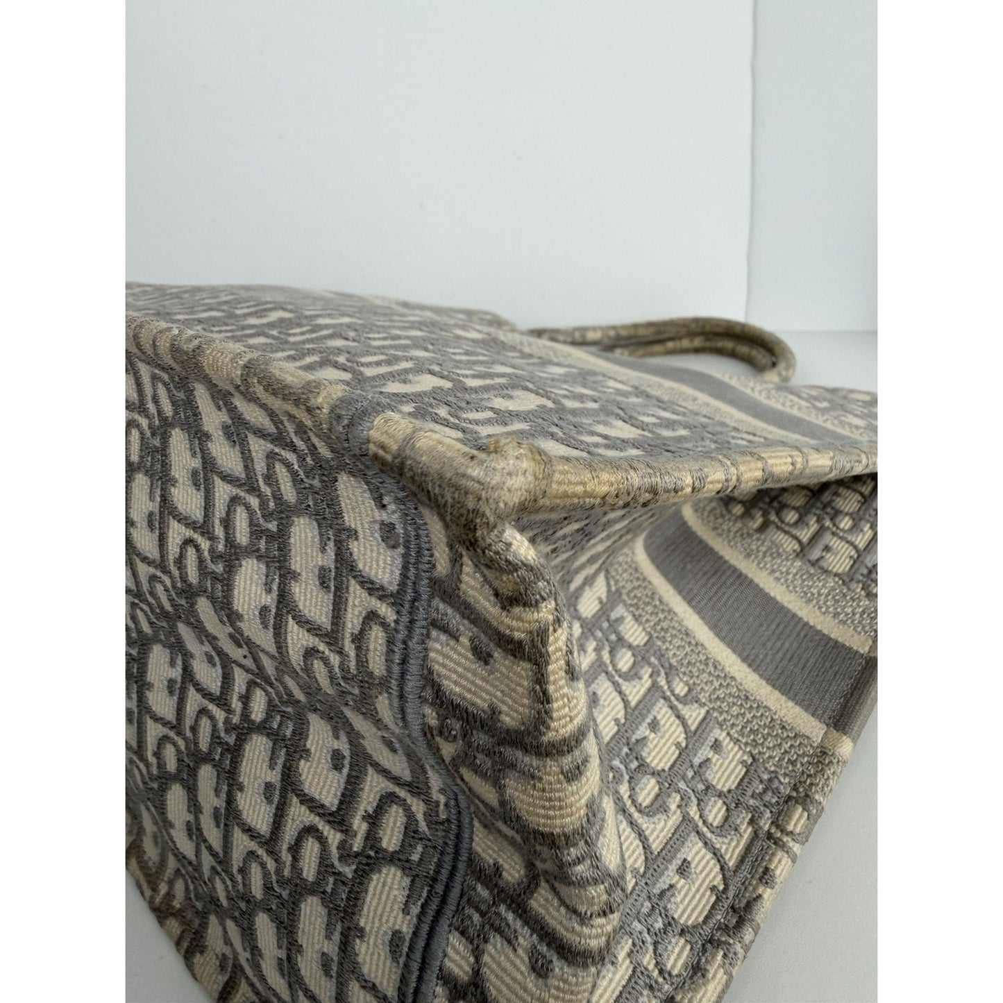 Christian Dior Book Tote Large in Grey Embroidered Oblique Canvas 2020 S