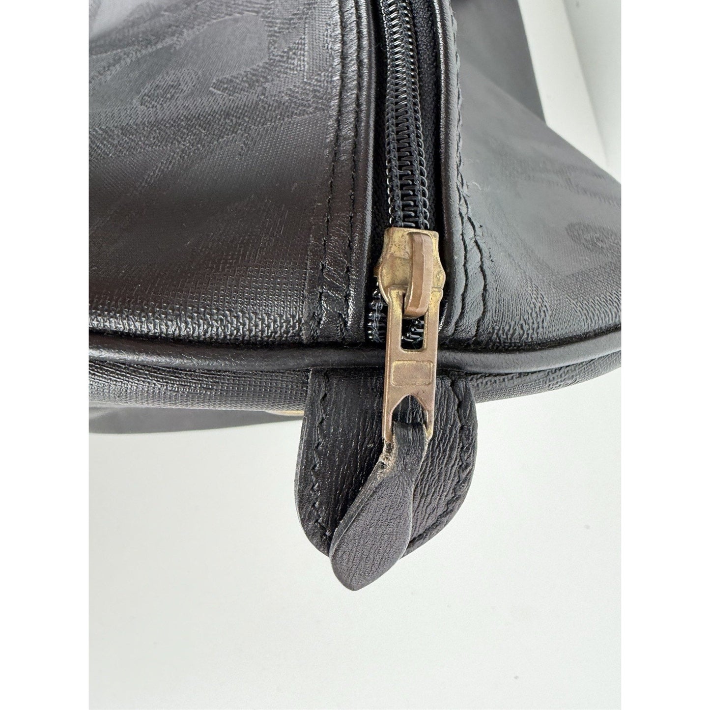 Christian Dior Trotter Boston Travel Duffel Bag Vintage in Black Leather S