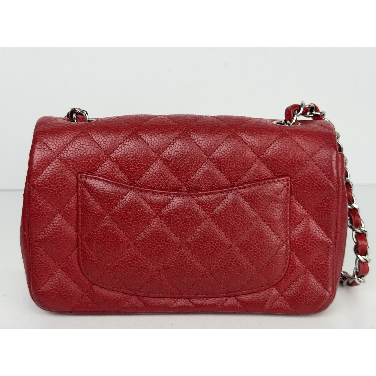 Chanel Classic Mini Rectangular Flap Bag in Red Caviar Leather 2013-2014 B4