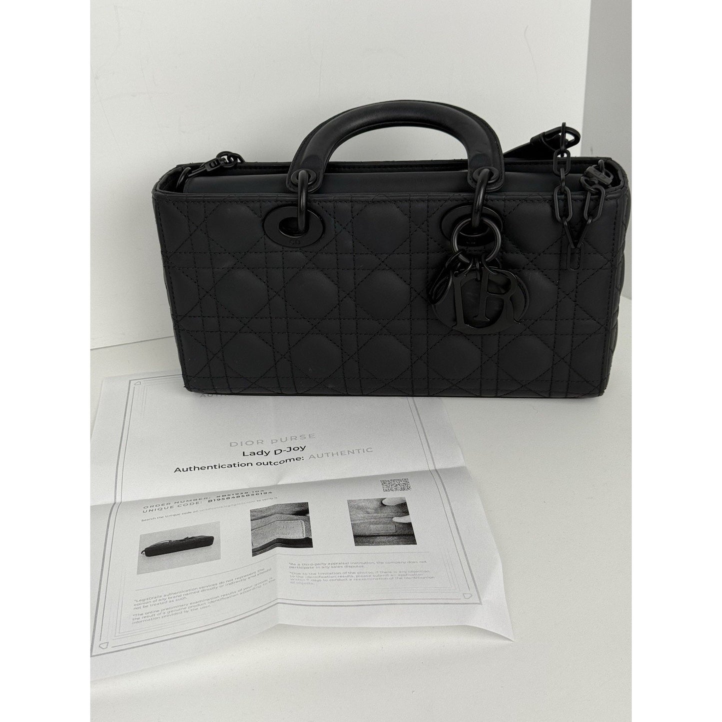 DIOR Medium Lady D-Joy Matte Black Shoulder Bag