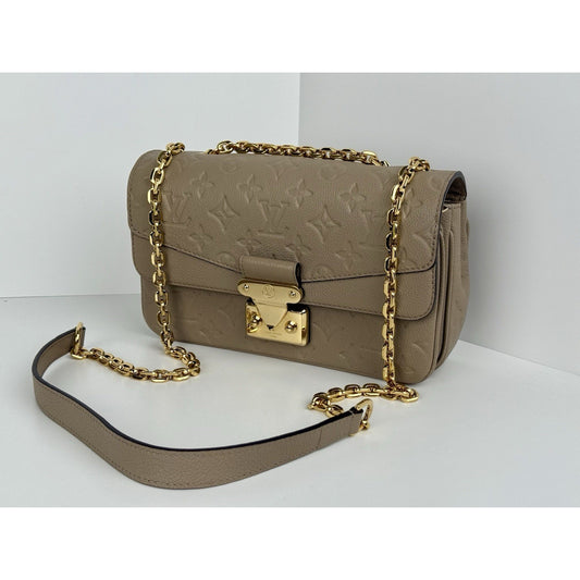 LOUIS VUITTON LV GHW Marceau Momogram Empreinte Beige Leather Shoulder Bag