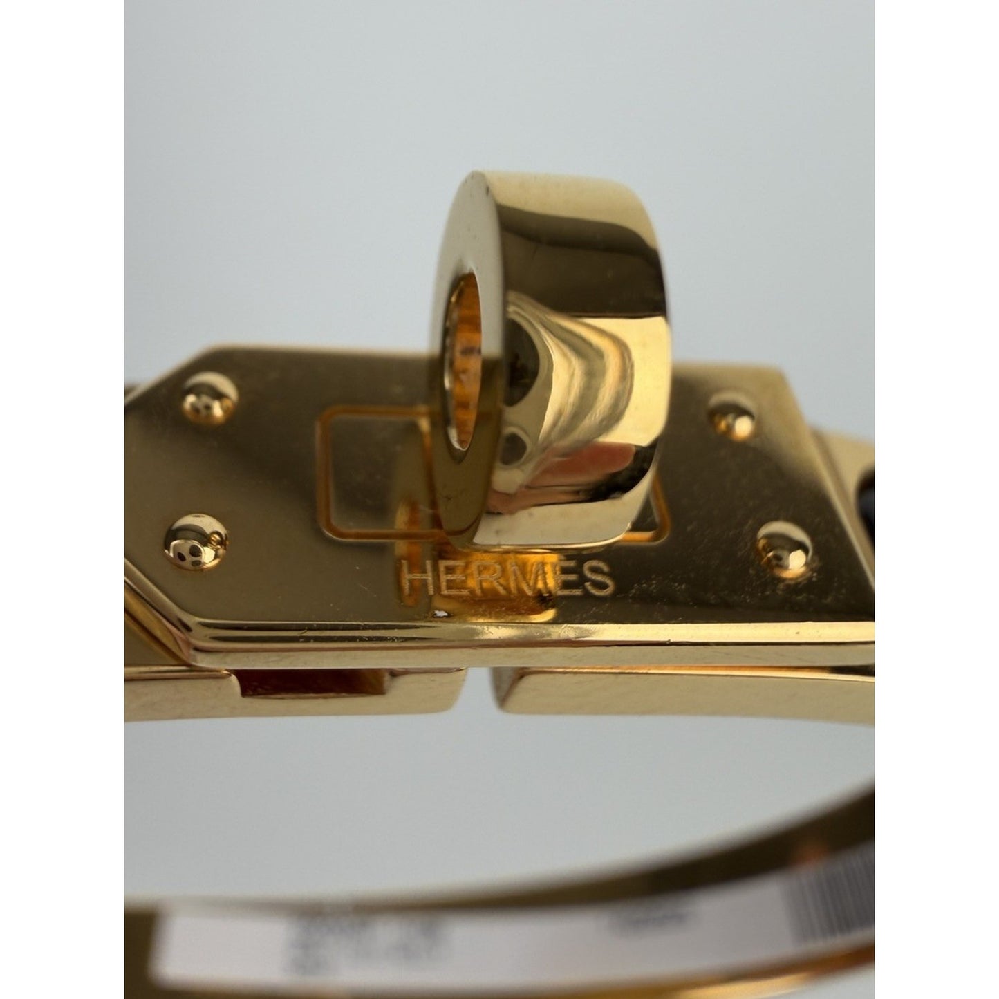 Hermes Mini Clic Kelly Noir Bracelet in Gold-Plating and Black Enamel