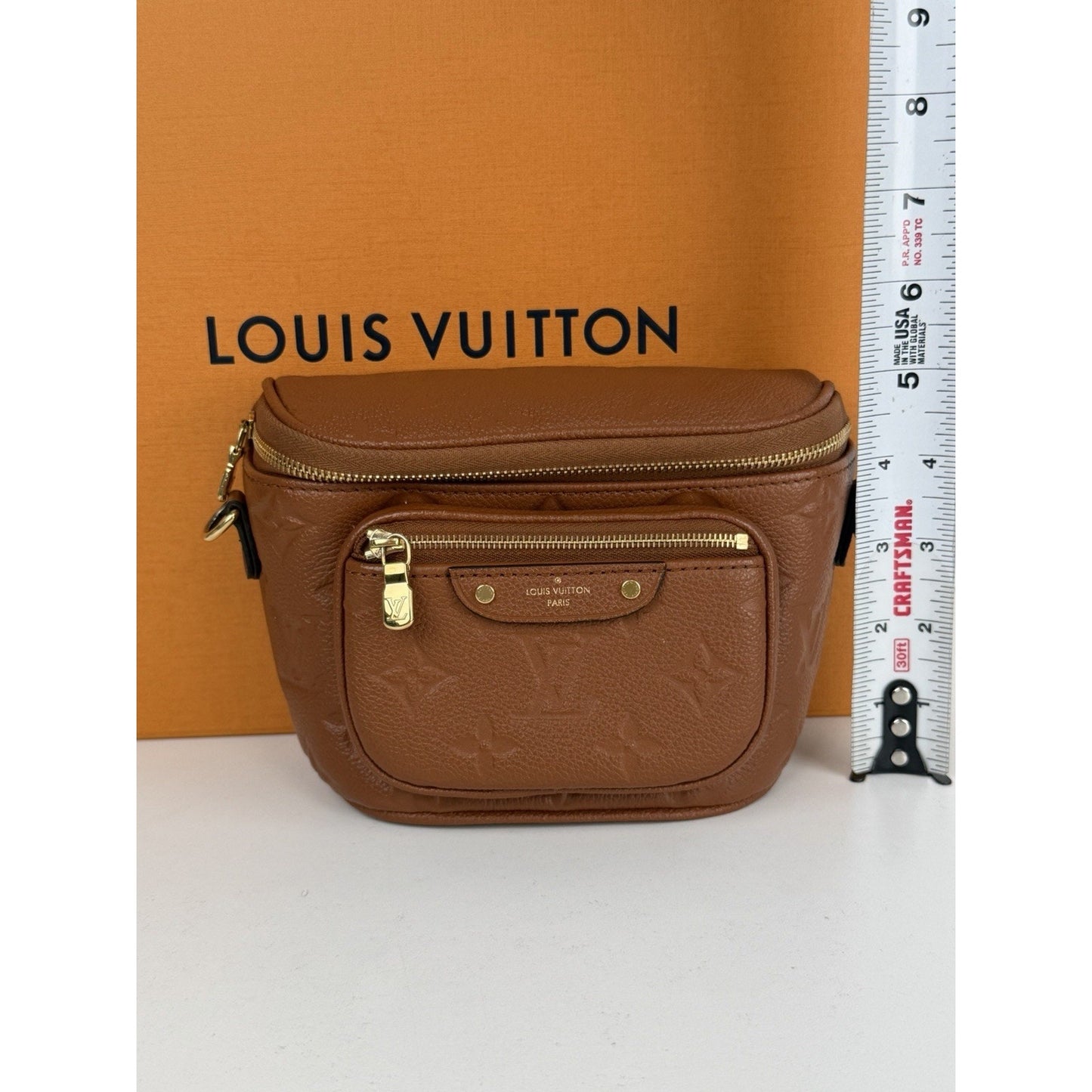 LOUIS VUITTON Mini Bumbag Empriente Leather Belt Bag Cognac NFC