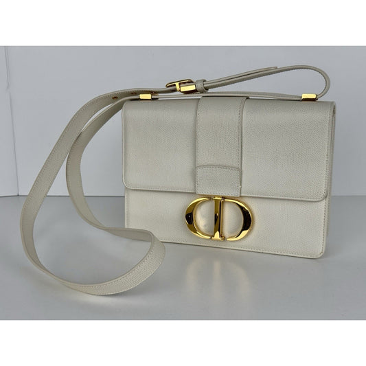 Dior 30 Montaigne Bag White Leather D-1