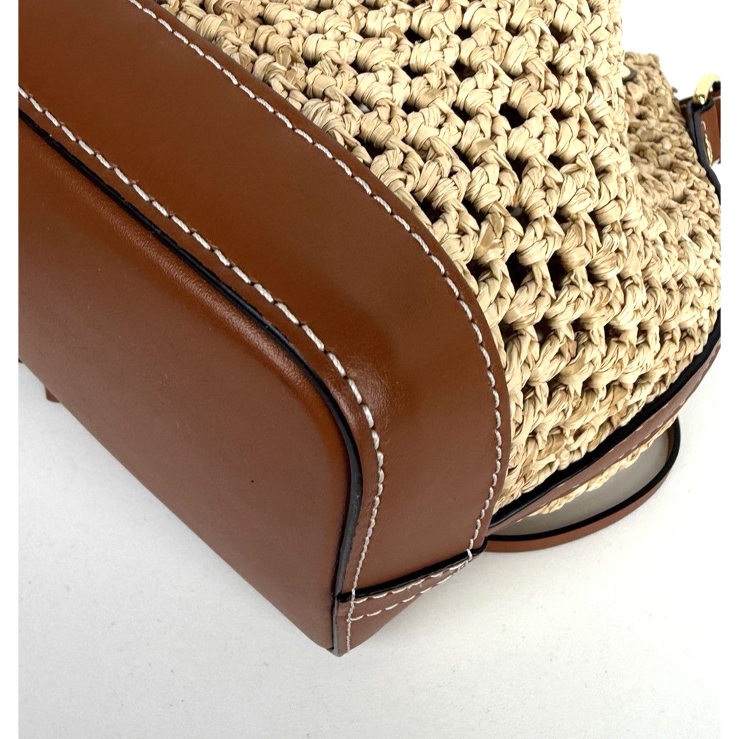 Louis Vuitton Noe BB Bag in Natural Woven Raffia with Leather Trim E-8