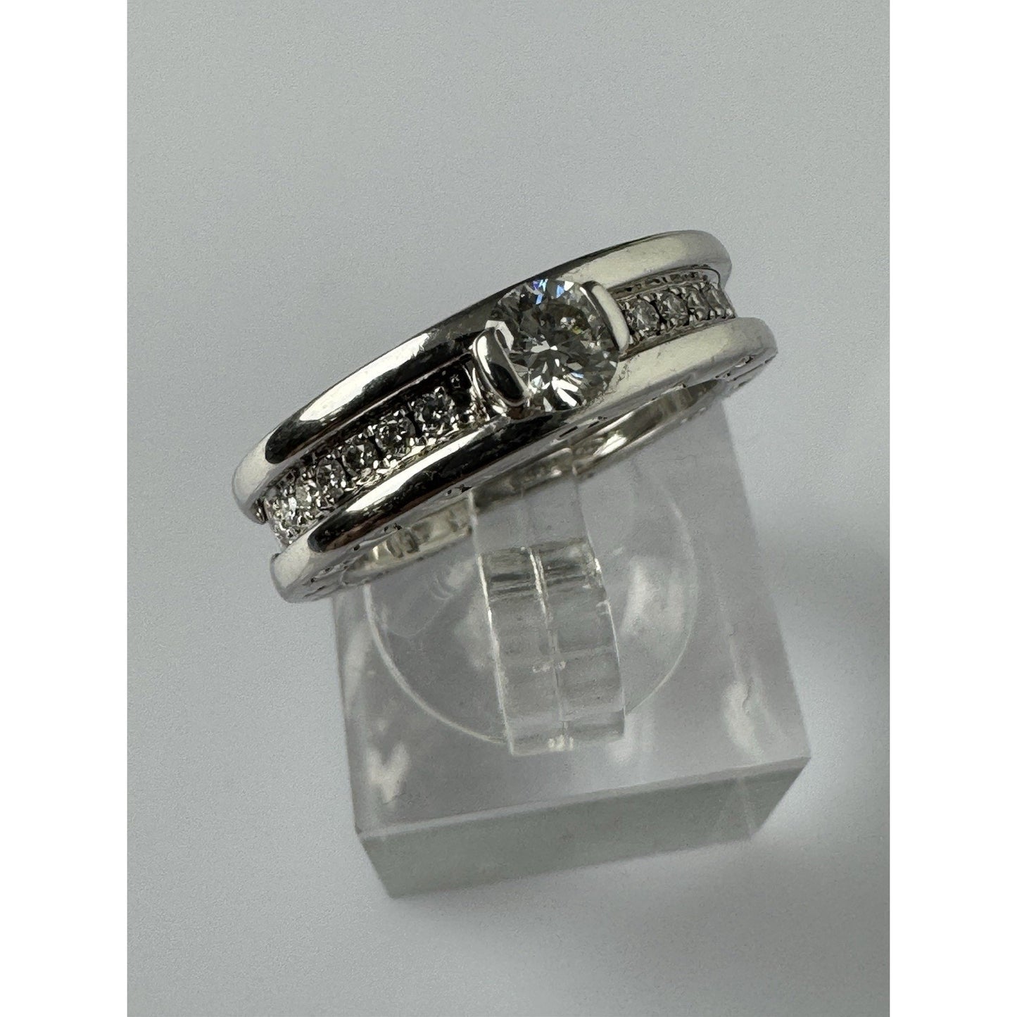 BVLGARI B.zero1 Diamond Engagement Ring in 18K White Gold, size 5.25