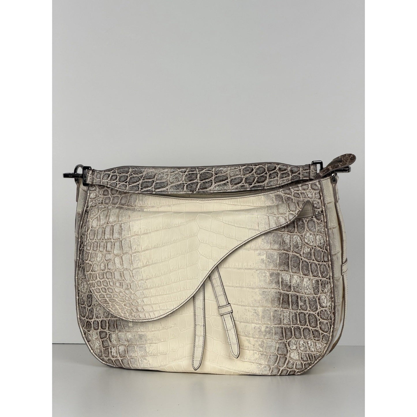 Chritian Dior Himalayan Crocodile XL Soft Saddle Men’s Bag Beige