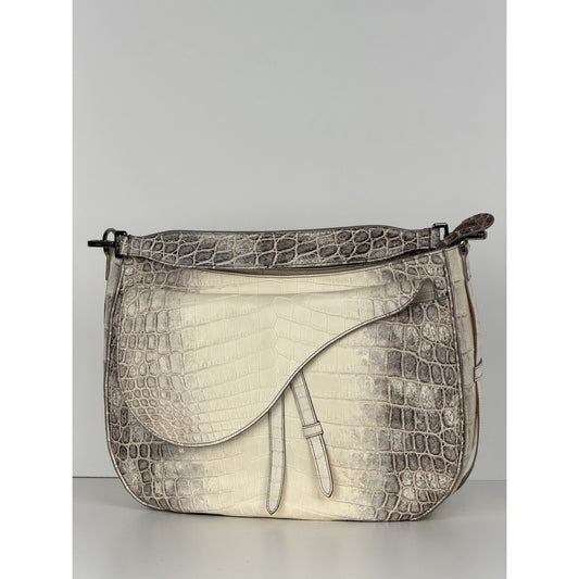 Chritian Dior Himalayan Crocodile XL Soft Saddle Men’s Bag Beige