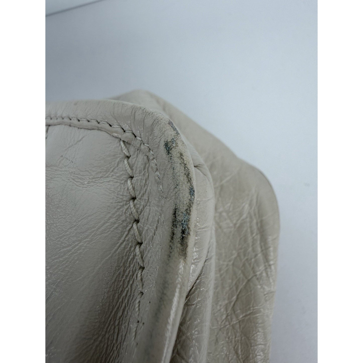 Saint Laurent Niki Medium Chain Satchel Crinkled Calfskin Matelassé Crema C-4