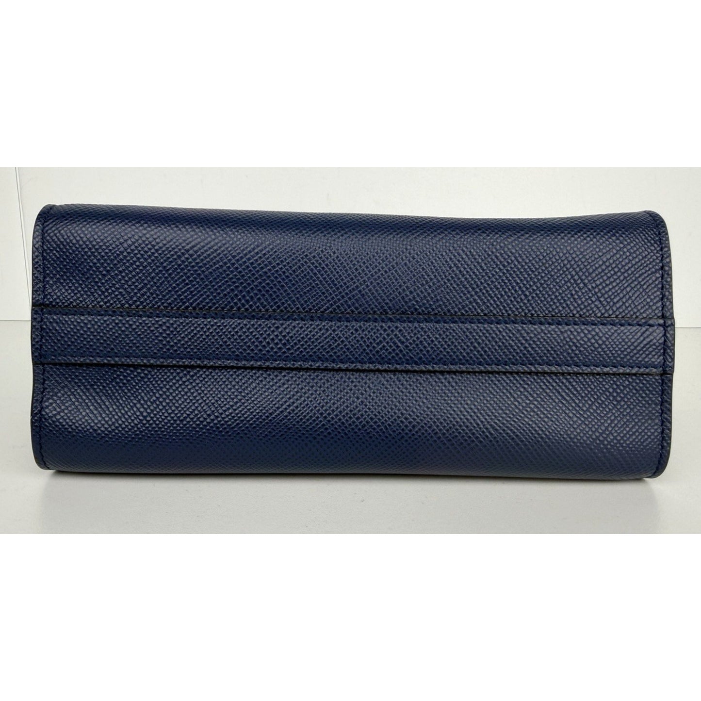 Prada Saffiano Cuir Leather Shoulder Bag Monochrome Small Metal Patches S-03