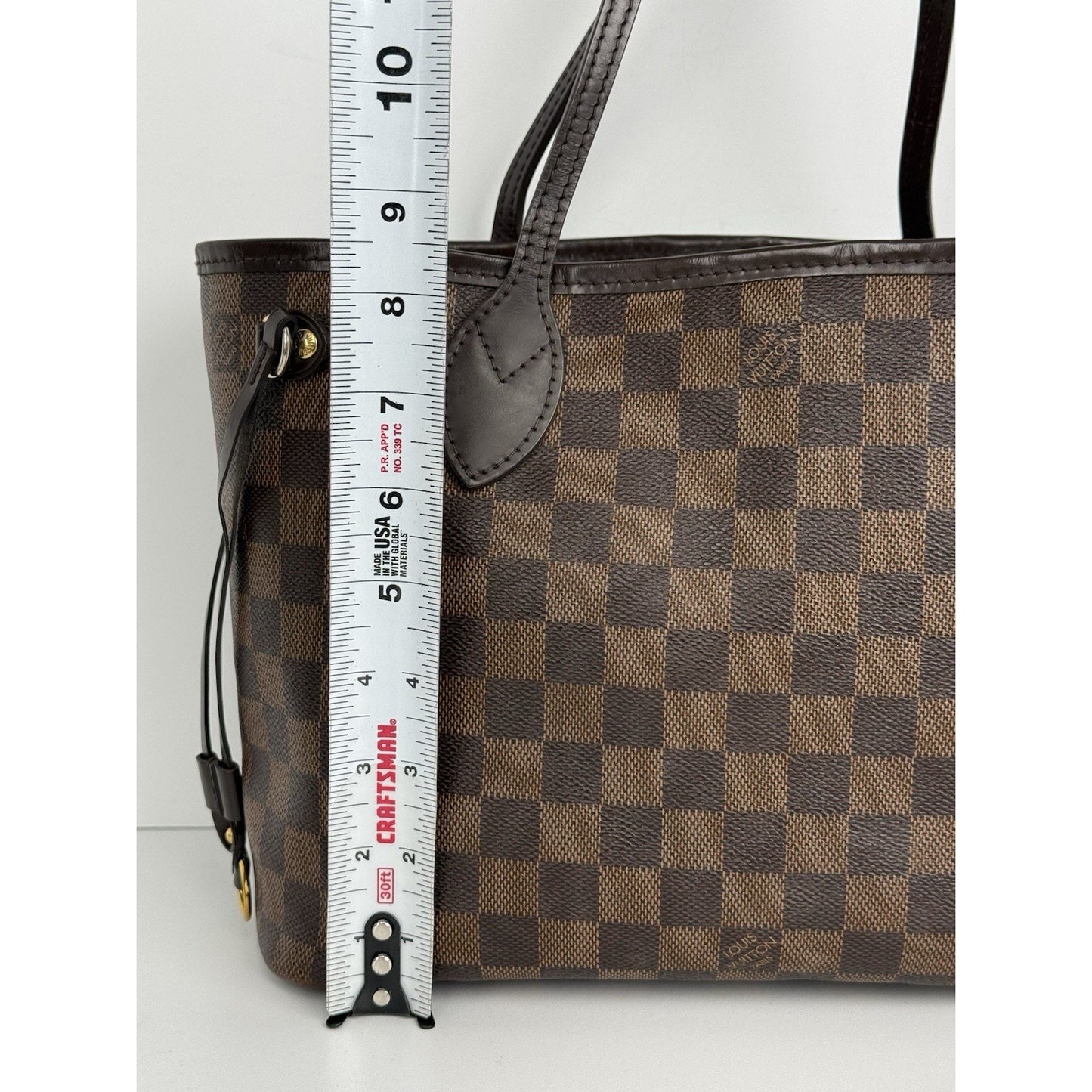 Louis Vuitton Neverfull Damier Ebene Tote PM Brown
