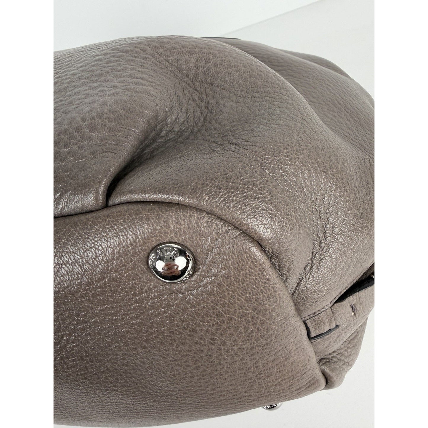 Prada Sacca 2 Manici Tote Bag in Gray Vitello Daino Leather S