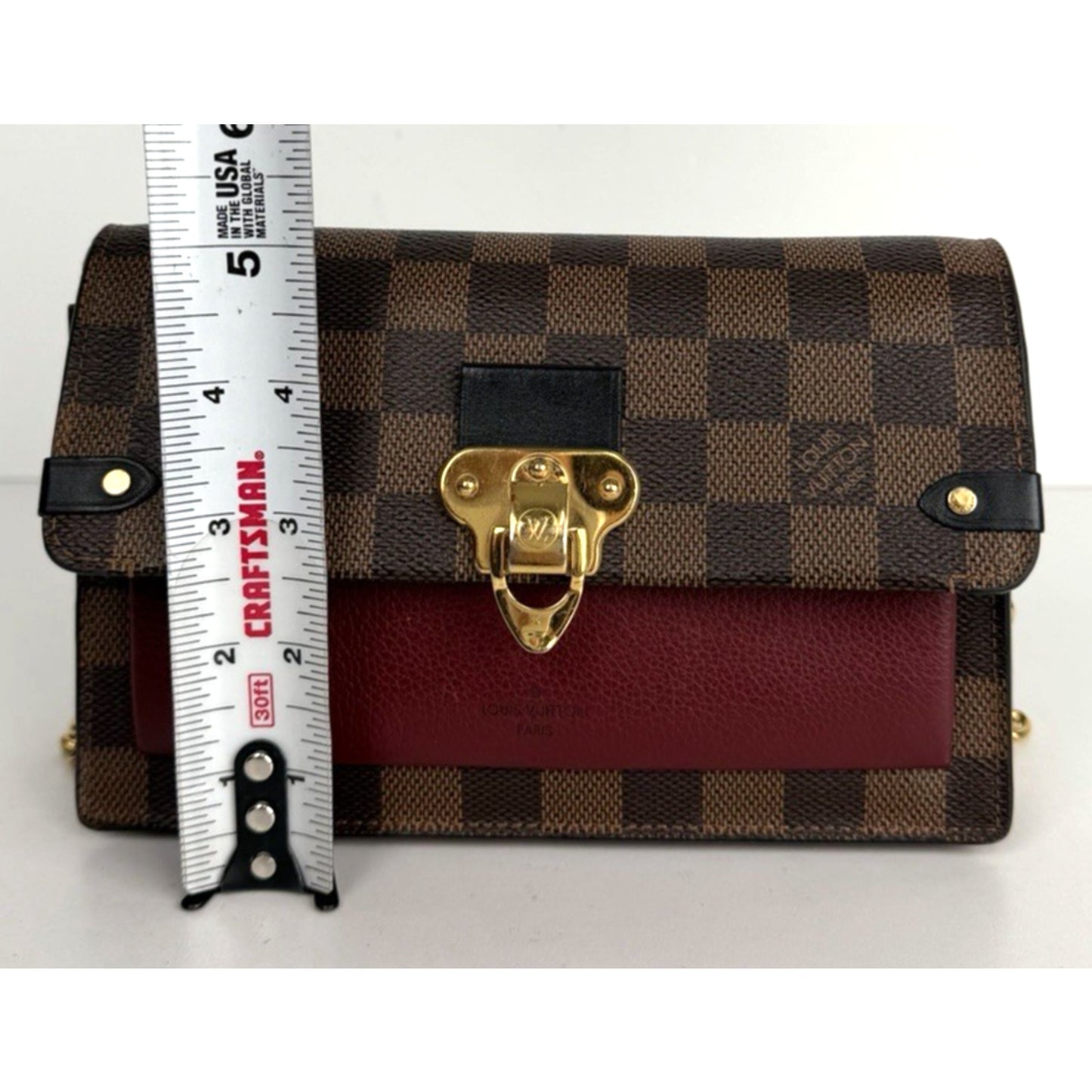 Louis Vuitton Vavin Wallet Bag on Chain in Damier Ebene Coated Canvas 2019 S