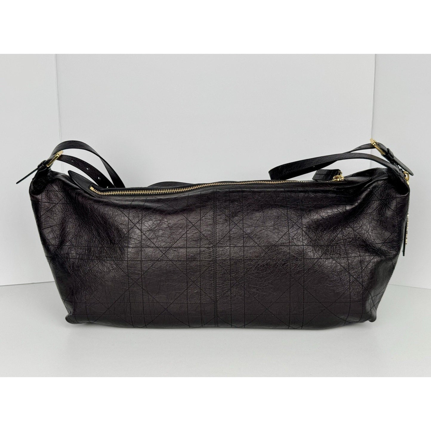 Christian Dior D-Journey Bag Eggplant Crinkled Calfskin Gold Hardware