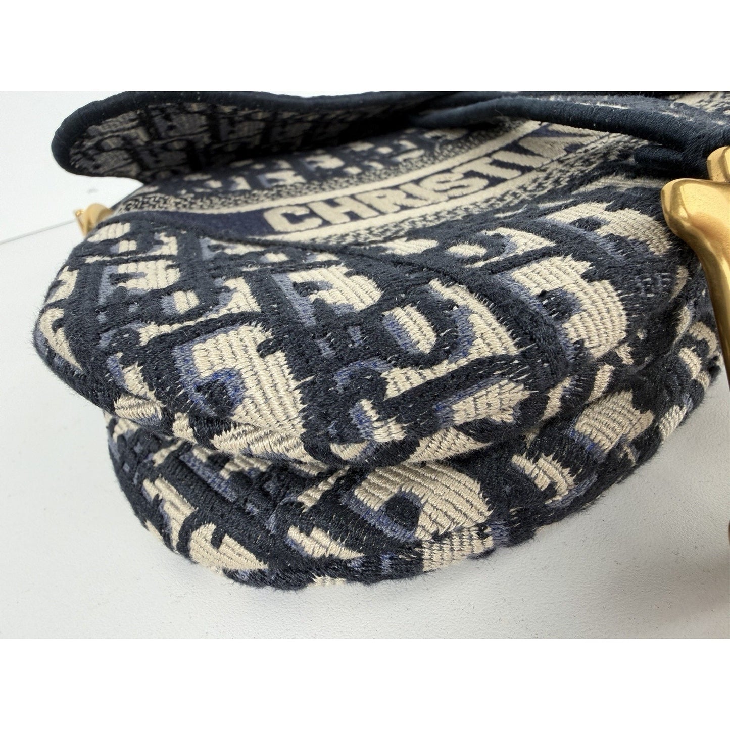Christian Dior Embroidered Saddle Bag Blue Dior Oblique Monogram Canvas 2024 B4