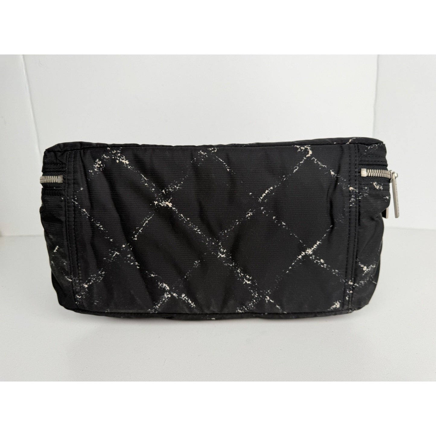 Chanel Travel Ligne Boston Vintage Duffle Bag in Black Printed Nylon 2000-2002 S