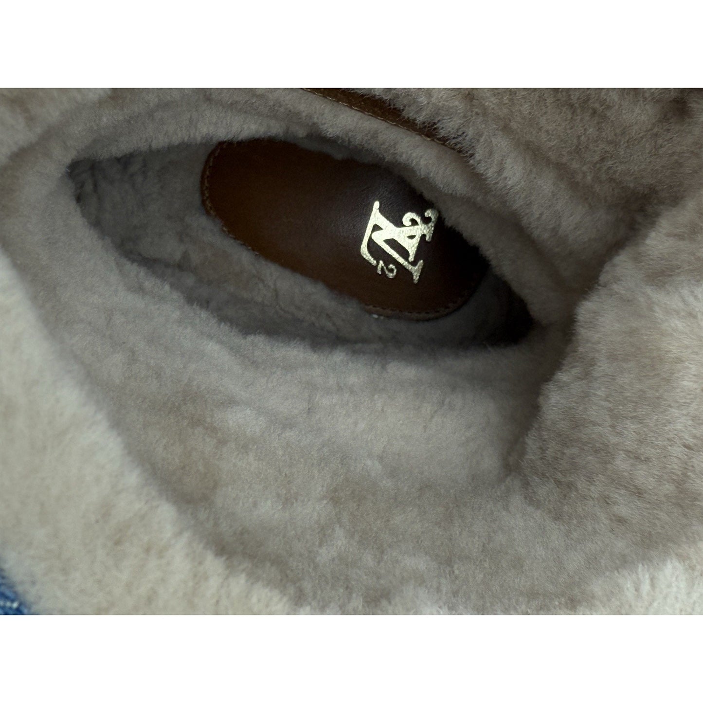 Louis Vuitton × NIGO LV Cozy Line Monogram Blue Denim Mouton Boots Men's US 8