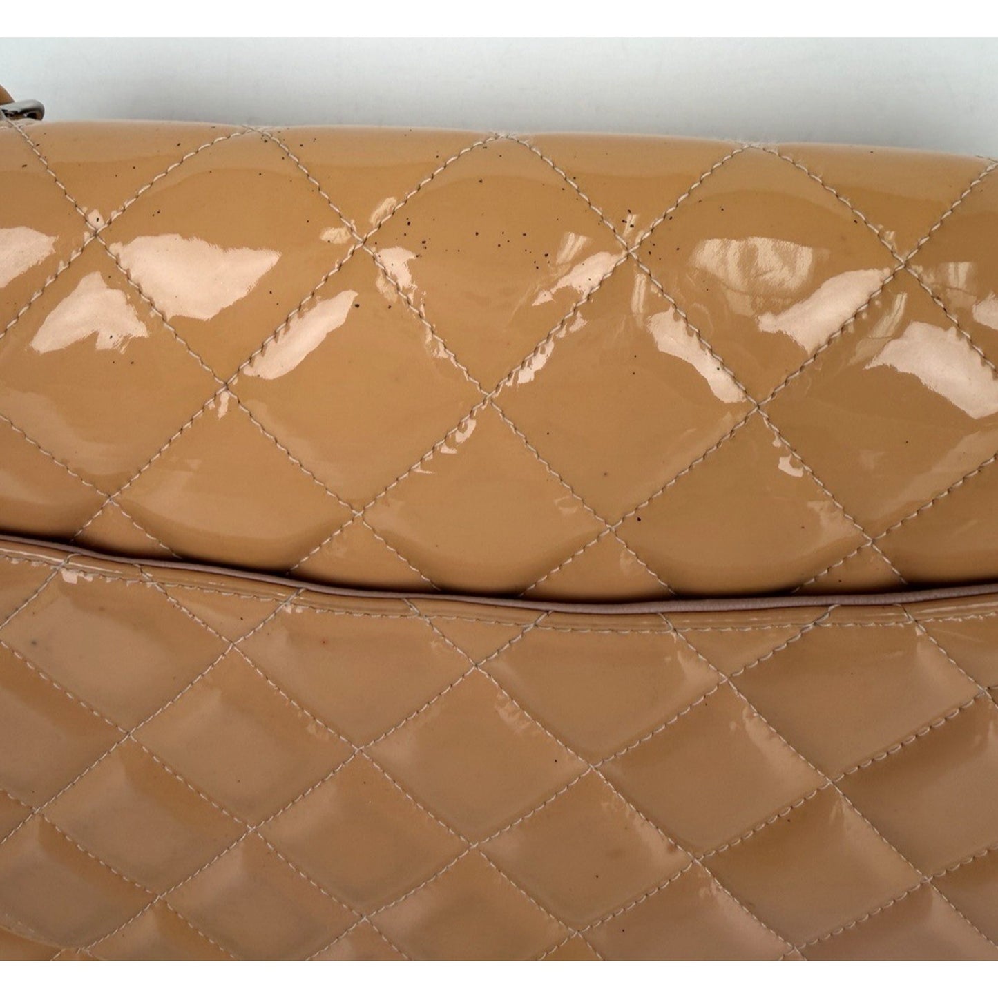 Chanel Classic Double Flap Jumbo Bag in Shiny Orange Patent Leather 2011 D1