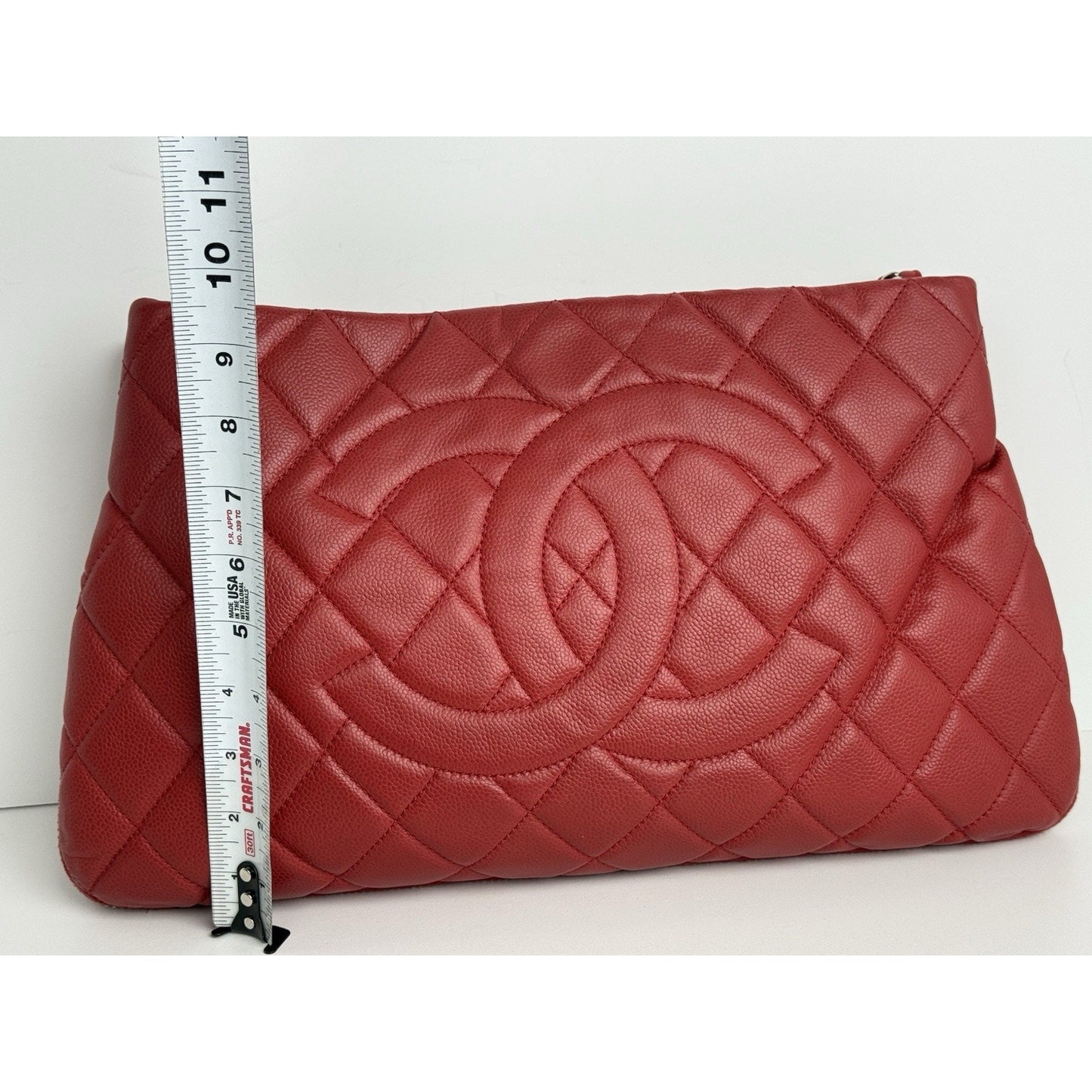 Chanel Timeless Petite Tote in Red Caviar Leather with Gold Hardware
