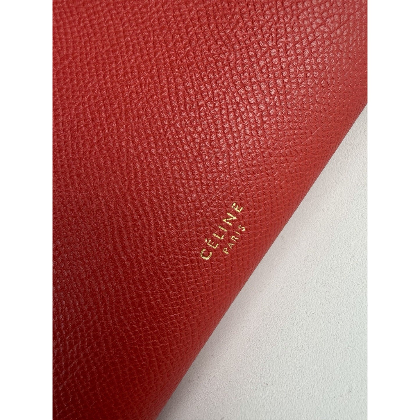 Celine by Phoebe Philo Mini Belt Bag in Red Textured Leather Knot Detail S