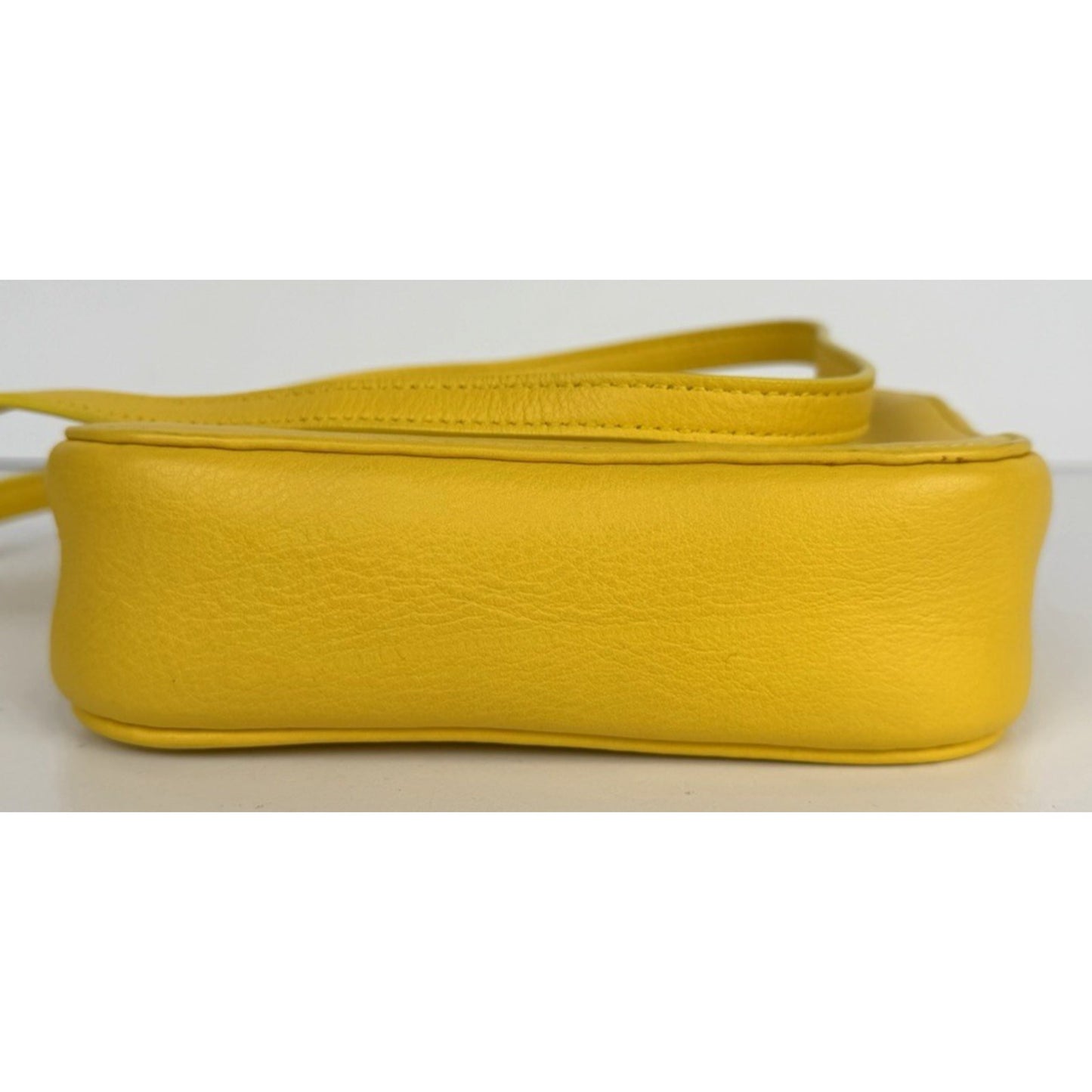 Balenciaga Everyday Camera Bag XS in Yellow Textured Calfskin Leather S15