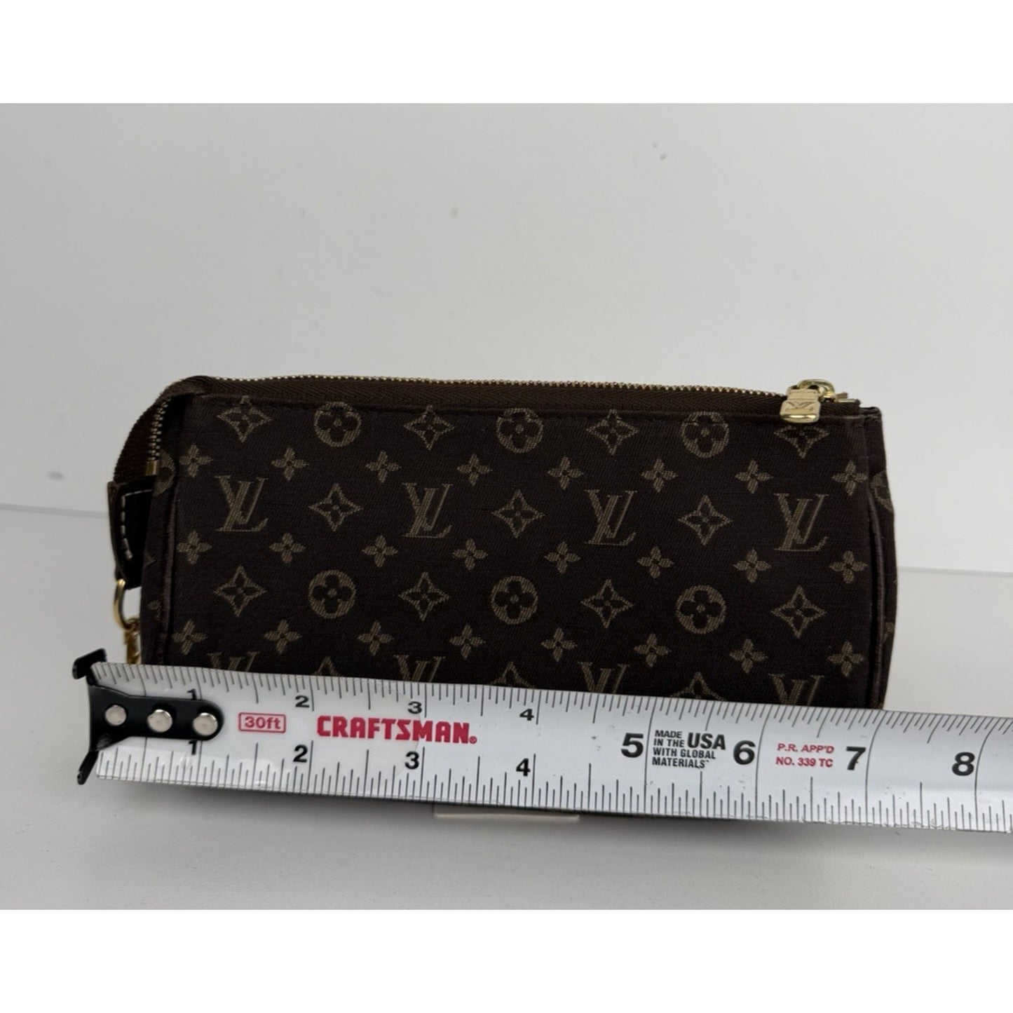 Louis Vuitton Mini Pochette Wristlet Bag in Brown Monogram Canvas 2008 S10