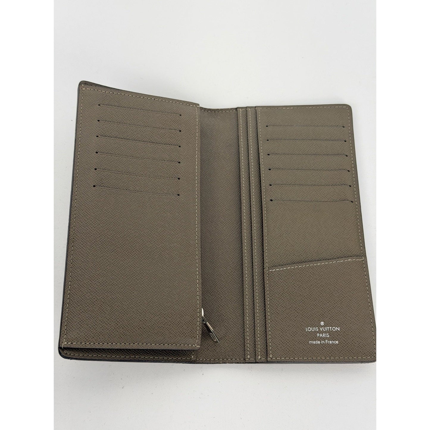 Louis Vuitton Taiga Brazza Long Wallet in Neutral Beige Leather 2013