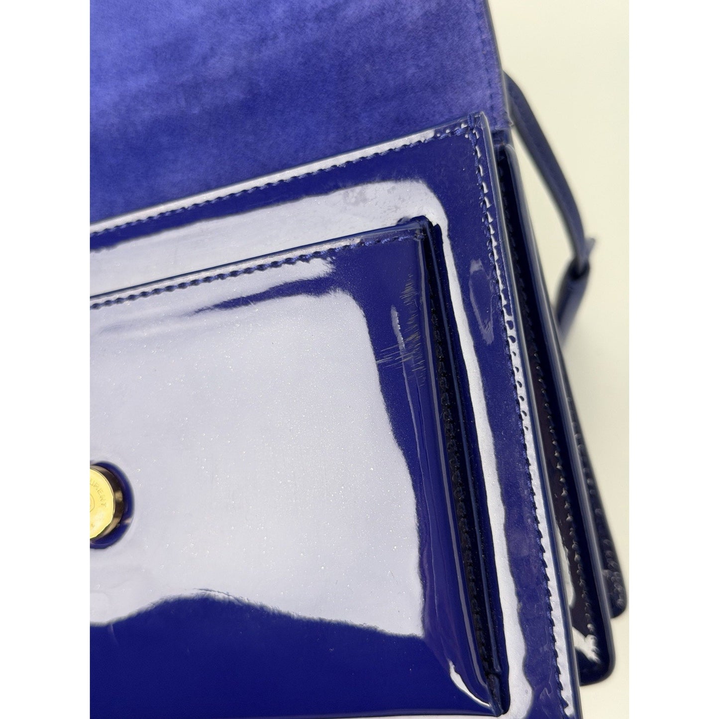 LAYAWAY Saint Laurent Patent Crossbody Small Monogram Sunset Bag in Royal Blue C3