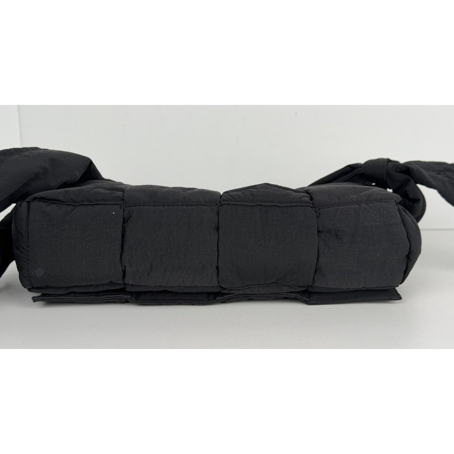 Bottega Veneta Black Nylon Shoulder Bag with Attached Pouch S