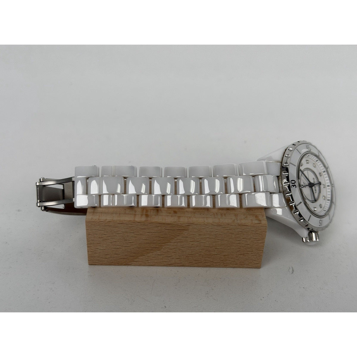 Chanel Watch J12 H1628 White Ceramic Quartz Diamond Markers 33mm Limited Edition