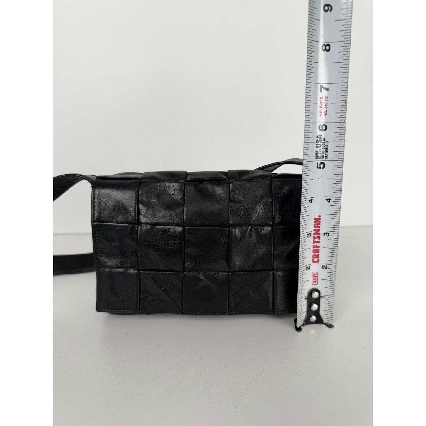 Bottega Veneta Cassette Small Shoulder Bag in Black Intrecciato Leather S06