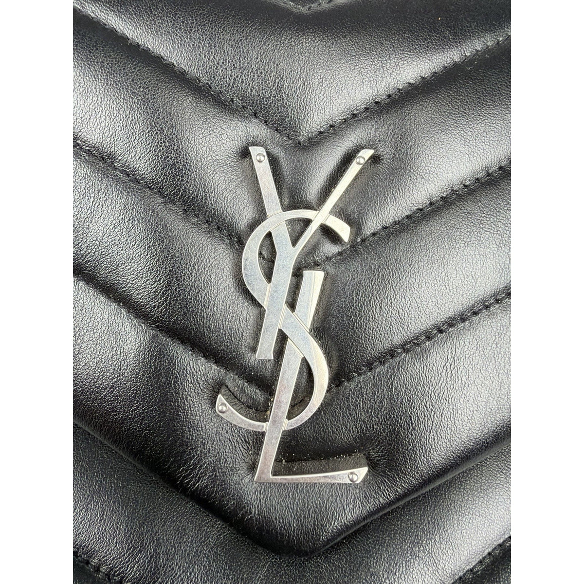 Saint Laurent Medium Loulou Matelasse Leather Shoulder Bag in Black C-5