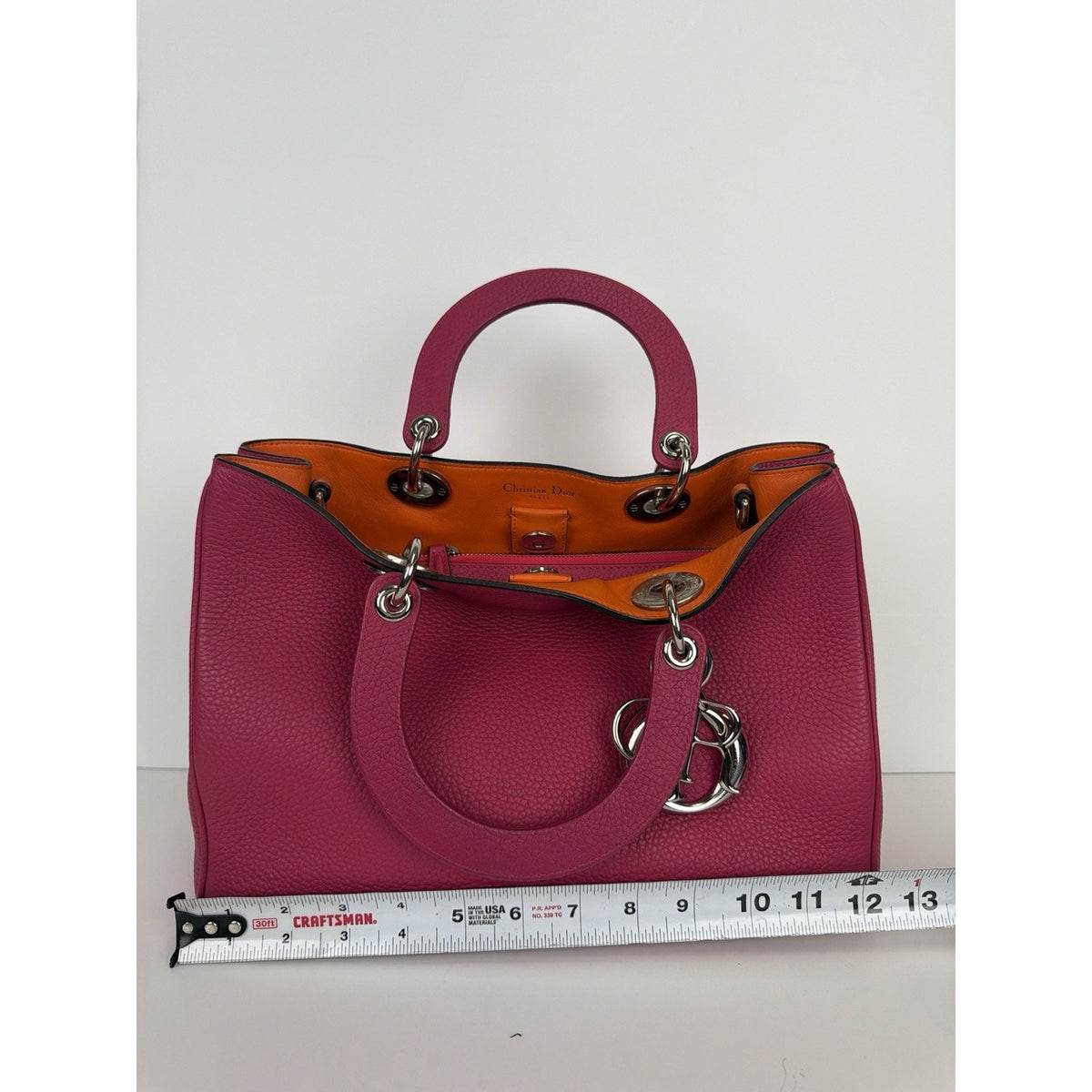 Christian Dior Diorissimo Bag Medium in Fuchsia Calfskin Leather 2014 S