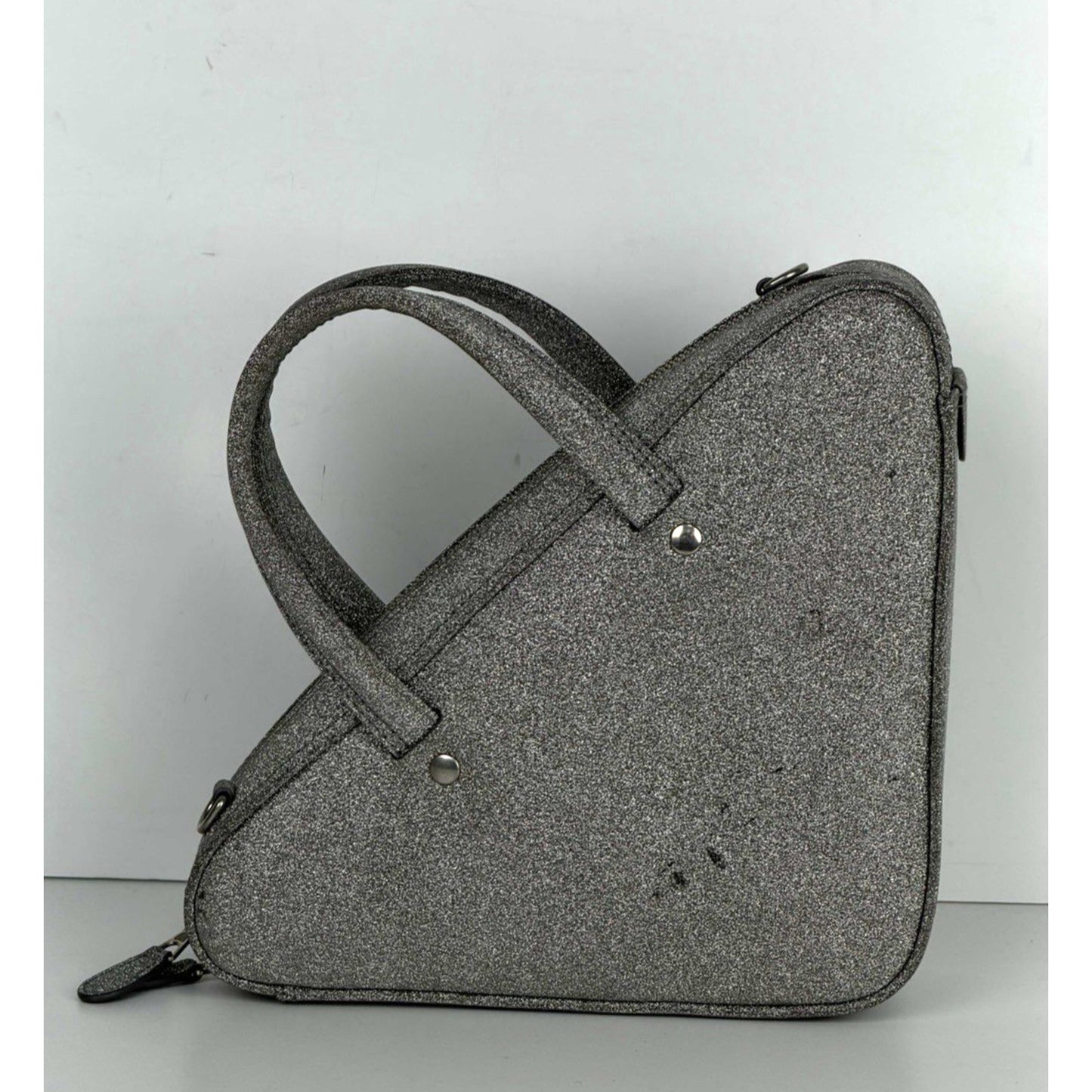 Balenciaga Triangle Duffle XS Bag in Silver Glitter Silver HW S09