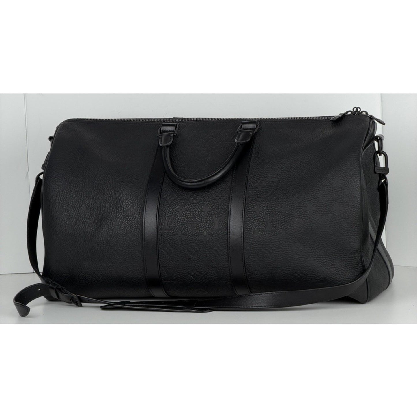Louis Vuitton Keepall Bandouliere 50 Bag in Black Grained Leather NFC S