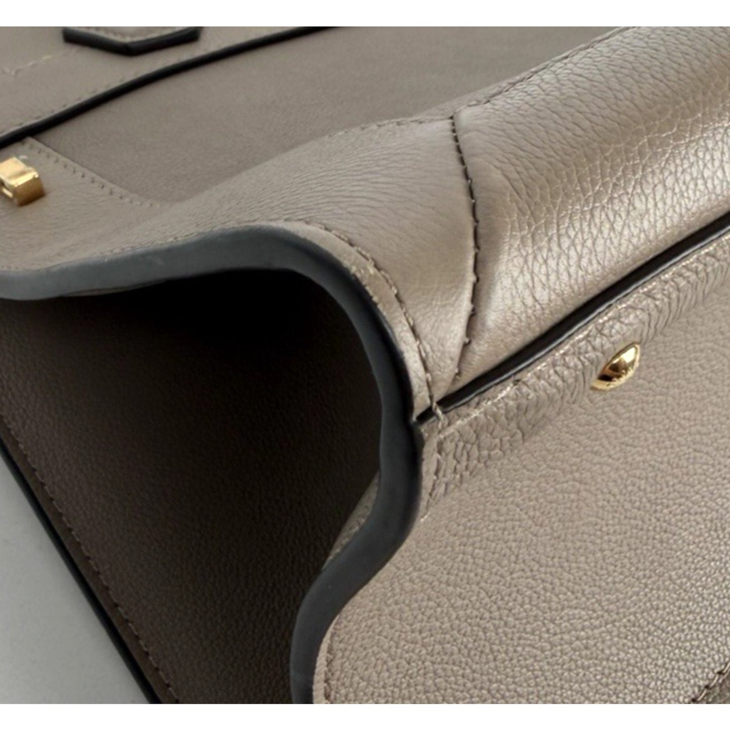 Louis Vuitton City Steamer MM Bag in Galet Gray Calfskin Leather NFC E-5