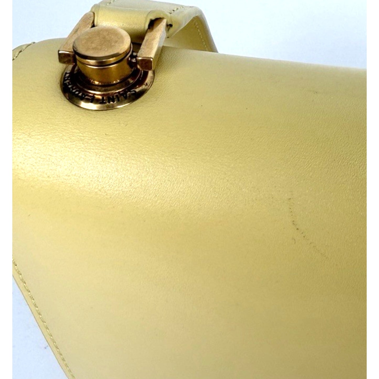Saint Laurent Le Carre Shoulder Bag in Yellow Leather with Prominent Gold S19