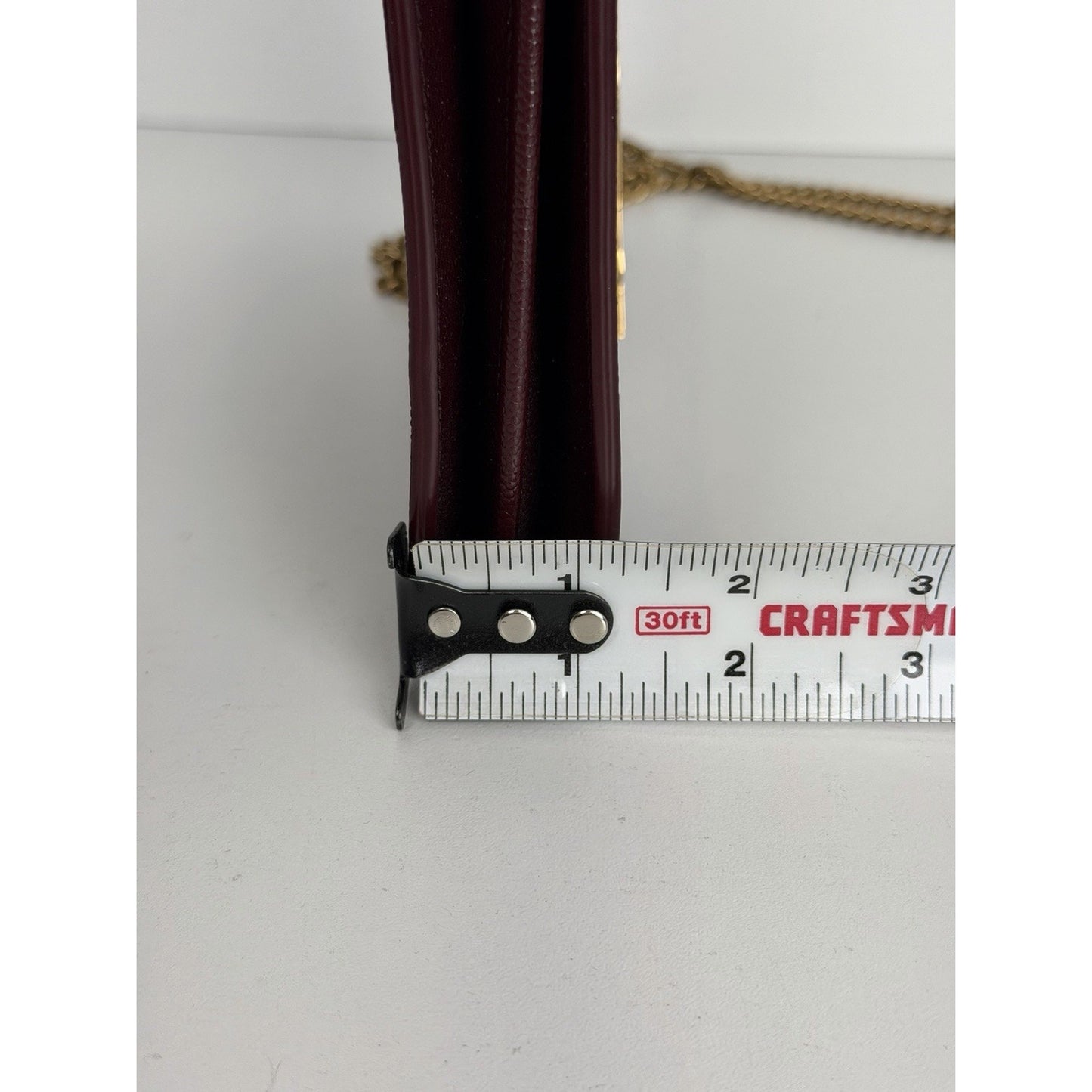 Saint Laurent Cassandra Medium Chain Shoulder Bag Burgundy Leather S2