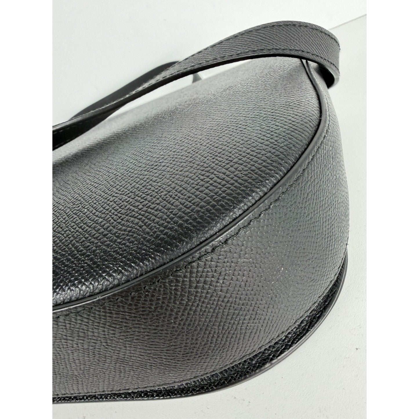 Balenciaga Ville Day Crossbody Bag in Black Grained Leather with White Logo S-16